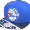 Outlet Mitchell & Ness Philadelphia 76ers Slash Century Royal/Black Snapback -