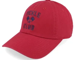 Dad Cap-American Needle Pickle Ball Ballpark Red Dad Cap -