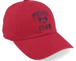 Dad Cap-American Needle Pickle Ball Ballpark Red Dad Cap -