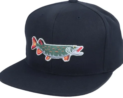 Snapback-Skillfish Pike Applique Patch Black Snapback -