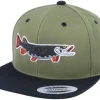 Outlet Skillfish Pike Black Applique Olive/Black Snapback -