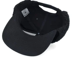 Earflap-Wild Spirit Pin Script Canvas Flatbrim Earflap - Black