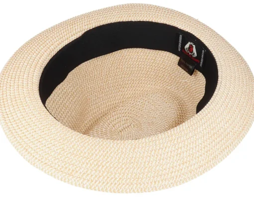 Outlet Jaxon & James Pinch Crown Toyo Braided Natural/Black Trilby -