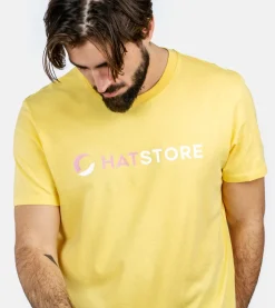 Accessories-Hatstore Pineapple Pink/White T-shirt - Yellow