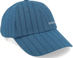 Dad Cap-Lyle & Scott Pinstripe Baseball Cap Apres Navy Dad Cap - Blue