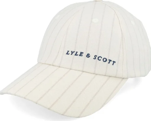Dad Cap-Lyle & Scott Pinstripe Baseball Cap Apres Navy Dad Cap - Blue