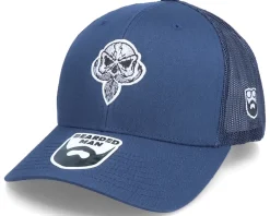 Trucker-Bearded Man Pipe Beard Skull Navy Trucker -