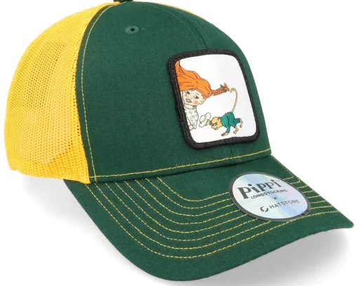 Trucker-Pippi Longstocking Pippi Mr Nilsson /Yellow Trucker - Green