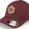 Flexfit-Skillfish Piranha Skull Hex Patch Maroon Flexfit - Red