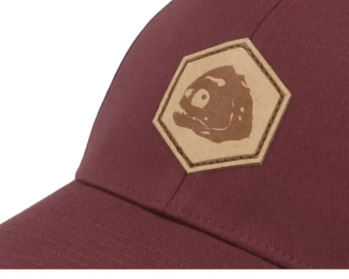 Flexfit-Skillfish Piranha Skull Hex Patch Maroon Flexfit - Red