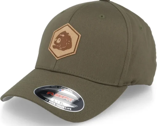 Flexfit-Skillfish Piranha Skull Hex Patch Maroon Flexfit - Red