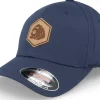 Discount Skillfish Piranha Skull Hex Patch Navy Flexfit - Blue