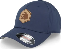 Discount Skillfish Piranha Skull Hex Patch Navy Flexfit - Blue