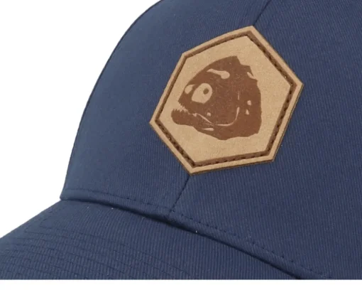 Discount Skillfish Piranha Skull Hex Patch Navy Flexfit - Blue