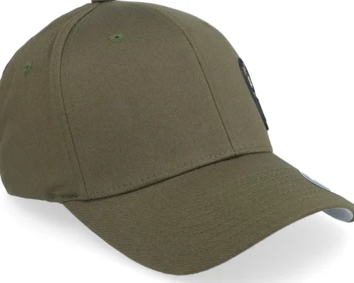 Sale Army Head Pirate Army Skull Olive Wooly Combed Flexfit - Green