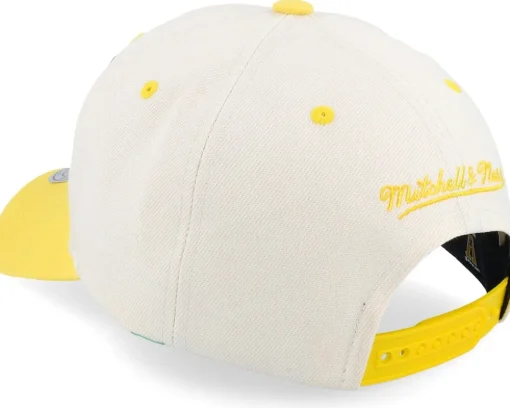 Adjustable-Mitchell & Ness Pittsburgh Penguins Retro Type Pro Off White/Yellow Adjustable - Beige