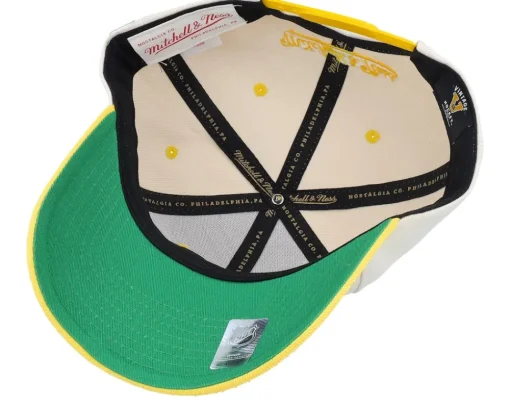 Adjustable-Mitchell & Ness Pittsburgh Penguins Retro Type Pro Off White/Yellow Adjustable - Beige