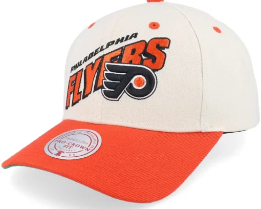 Adjustable-Mitchell & Ness Pittsburgh Penguins Retro Type Pro Off White/Yellow Adjustable - Beige