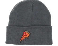Cuff Beanies-BOOM Pizza Time Graphite Grey Beanie -