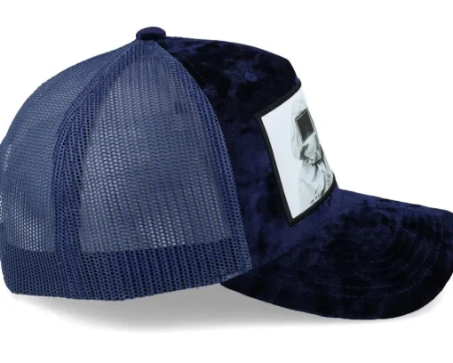 Velvet Caps-Calza Pennello Plague Velvet Navy A-frame Trucker -