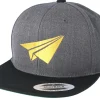 Snapback-Origami Plane Filled Charcoal/Black Snapback -