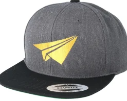 Snapback-Origami Plane Filled Charcoal/Black Snapback -