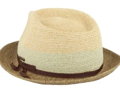 Straw Hat-Stetson Player Toyo Beige/Brown Straw Hat -