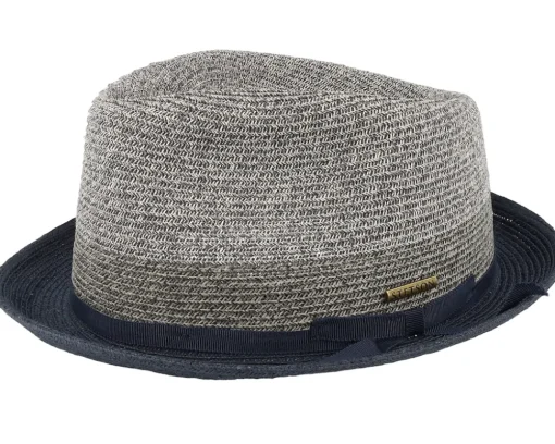 Straw Hat-Stetson Player Toyo Blue/Grey Straw Hat -