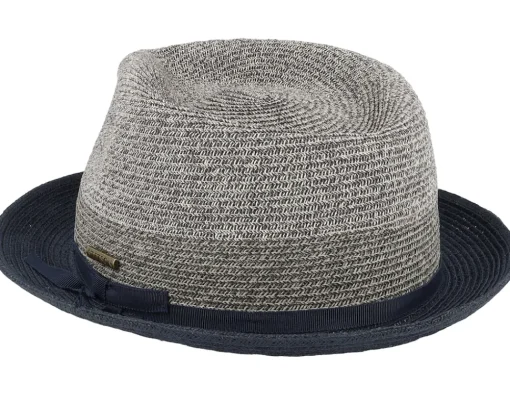 Straw Hat-Stetson Player Toyo Blue/Grey Straw Hat -