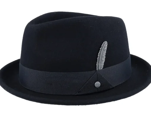 Fedora-Stetson Player Woolfelt 1 Black Fedora -