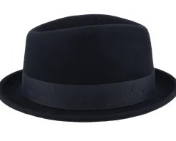 Fedora-Stetson Player Woolfelt 1 Black Fedora -