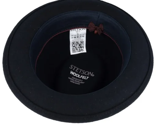Fedora-Stetson Player Woolfelt 1 Black Fedora -