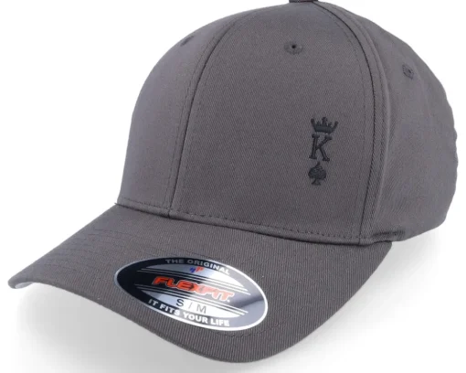Flexfit-Iconic Poker King Crown Dark Grey Flexfit Wooly Combed -