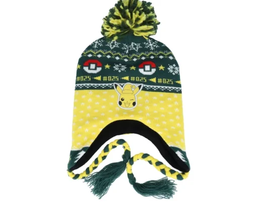 Online Difuzed Pokémon Sherpa Beanie Green/Yellow Pom -