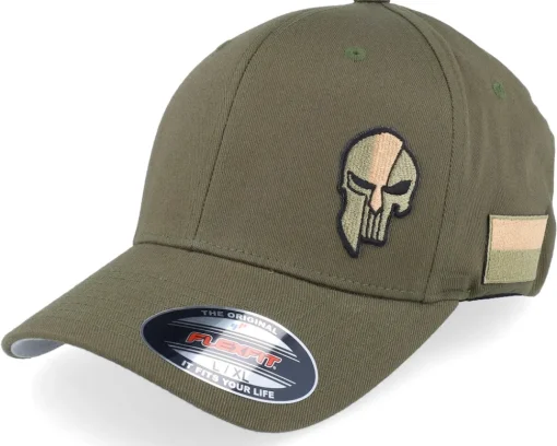 Fashion Army Head Poland Army Skull Olive Wooly Combed Flexfit - Green