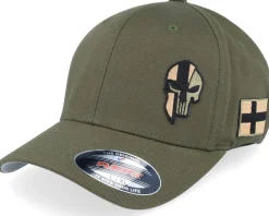Fashion Army Head Poland Army Skull Olive Wooly Combed Flexfit - Green