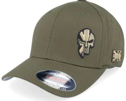 Fashion Army Head Poland Army Skull Olive Wooly Combed Flexfit - Green
