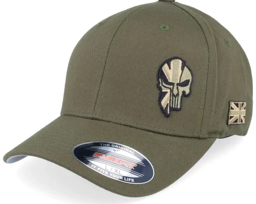 Fashion Army Head Poland Army Skull Olive Wooly Combed Flexfit - Green