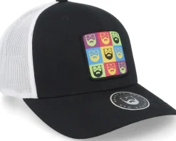 Trucker-Bearded Man Pop Art Patch Black/white Trucker -