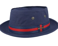 Pork Pie Hats-Stetson Pork Pie Co/Pes Blue Pork Pie -