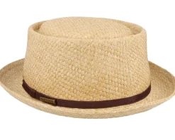Pork Pie Hats-Stetson Pork Pie Toyo Natural Straw Hat -