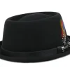 Pork Pie Hats-Stetson Pork Pie Woolfelt Black -