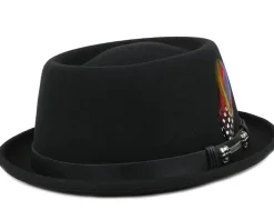 Pork Pie Hats-Stetson Pork Pie Woolfelt Black -
