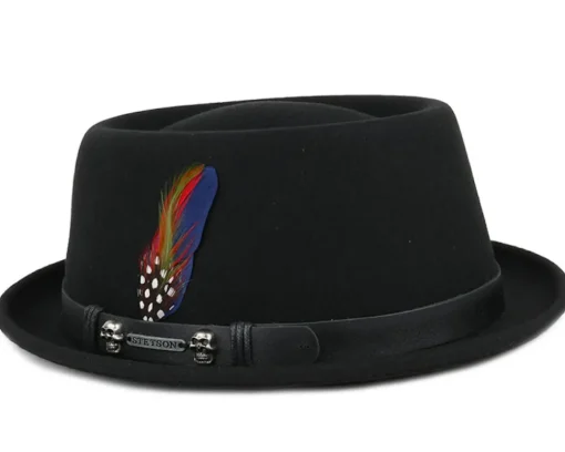 Pork Pie Hats-Stetson Pork Pie Woolfelt Black -