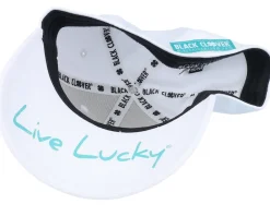 Clearance Black Clover Premium Clover 118 White W Cabo Blue Clover Flexfit -