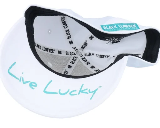 Clearance Black Clover Premium Clover 118 White W Cabo Blue Clover Flexfit -
