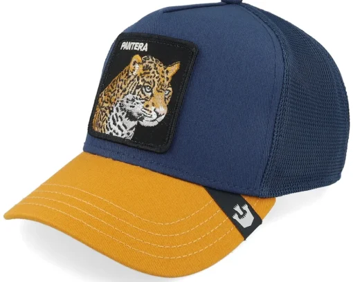 Trucker-Goorin Bros. Premium Pantera Indigo/Yellow A-Frame Trucker -