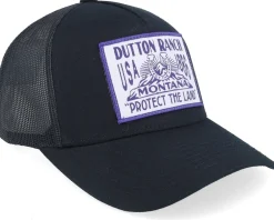 Trucker-Yellowstone Protect The Land Black A-Frame Trucker -