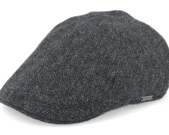 Fashion Wigéns Pub Cap Dark Grey Flat Cap - Black