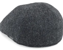 Fashion Wigéns Pub Cap Dark Grey Flat Cap - Black